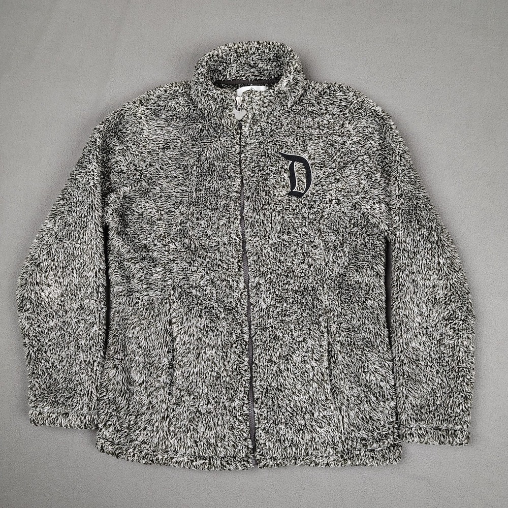 Disneyland Resort Plush Fleece Jacket Women Medium Olive Gray Full Zip SOFT EC